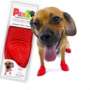 Two packs PawZ Dog Boots red Rubber Booties Waterproof Snow Paw Protection NIB